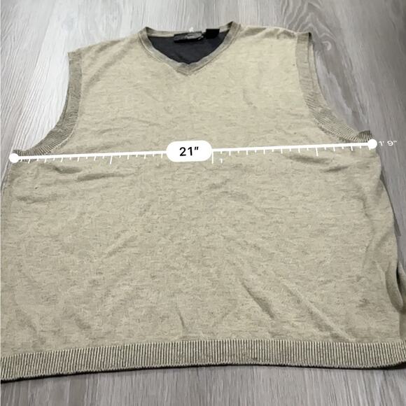 J. Ferrar JF Taupe Beige Sleeveless Sweater Vest Size‎ L - Picture 6 of 7